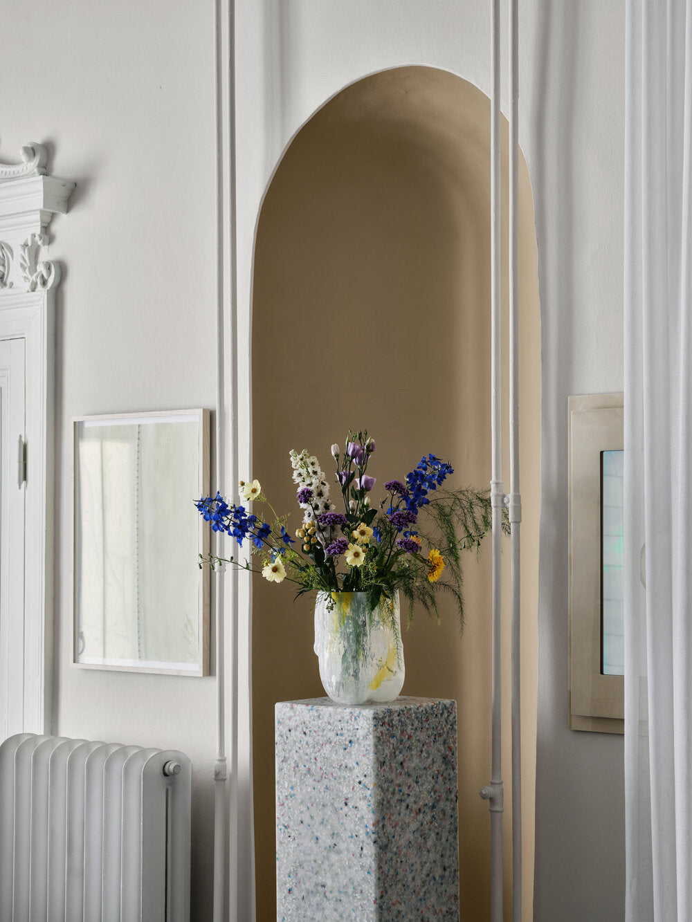 Crackle vase, lemon sorbet - H27 cm.